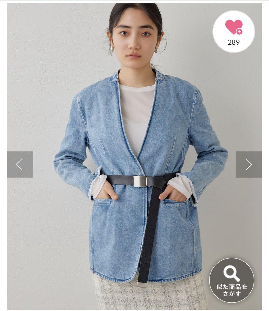 【新品未使用】デニムノーカラージャケット【ウィムガゼット】
