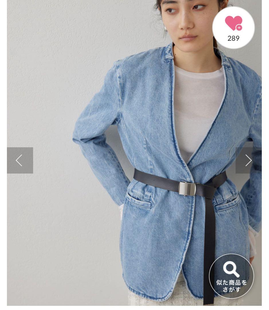 【新品未使用】デニムノーカラージャケット【ウィムガゼット】