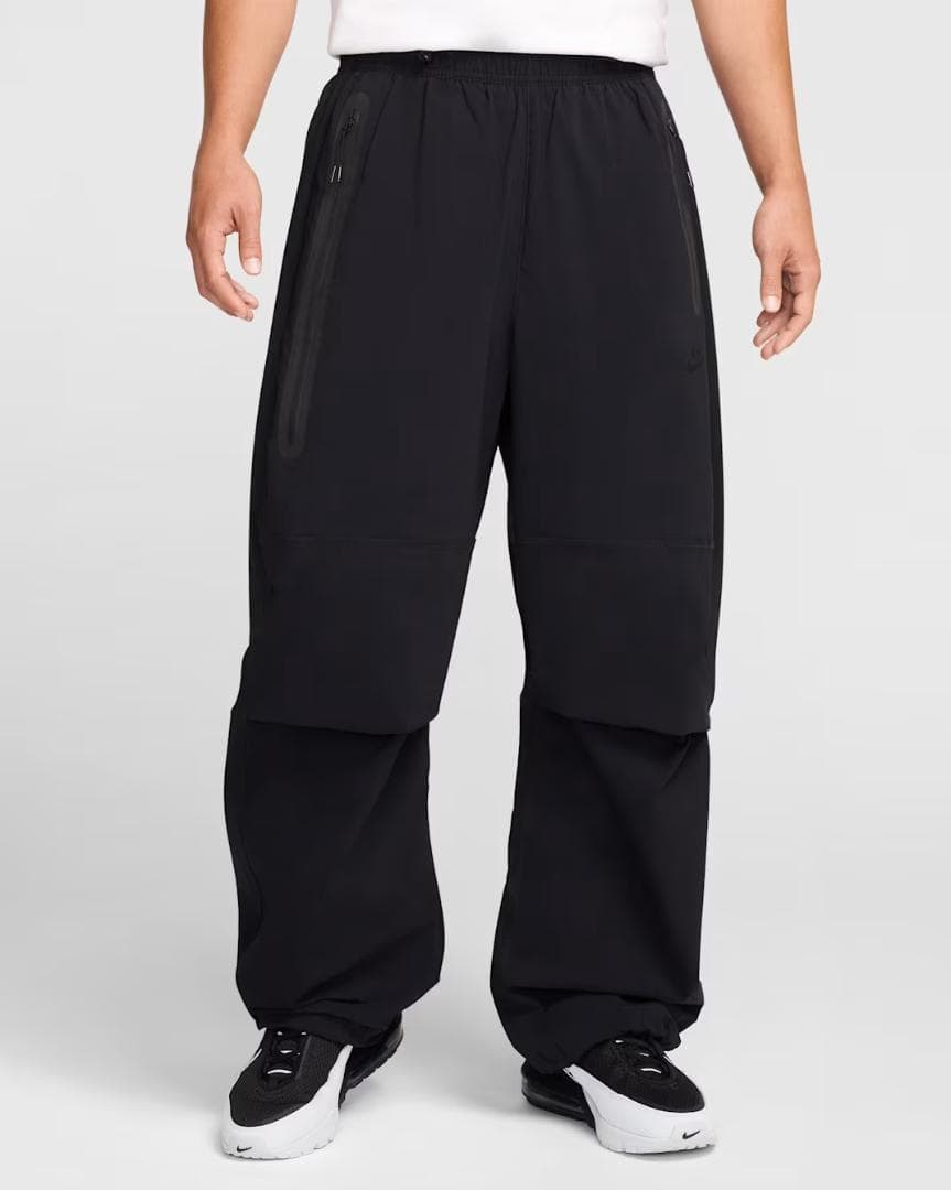 ナイキ テック メンズ ウーブン オープンヘム パンツ黒Ｌ寸 新品4,100円安