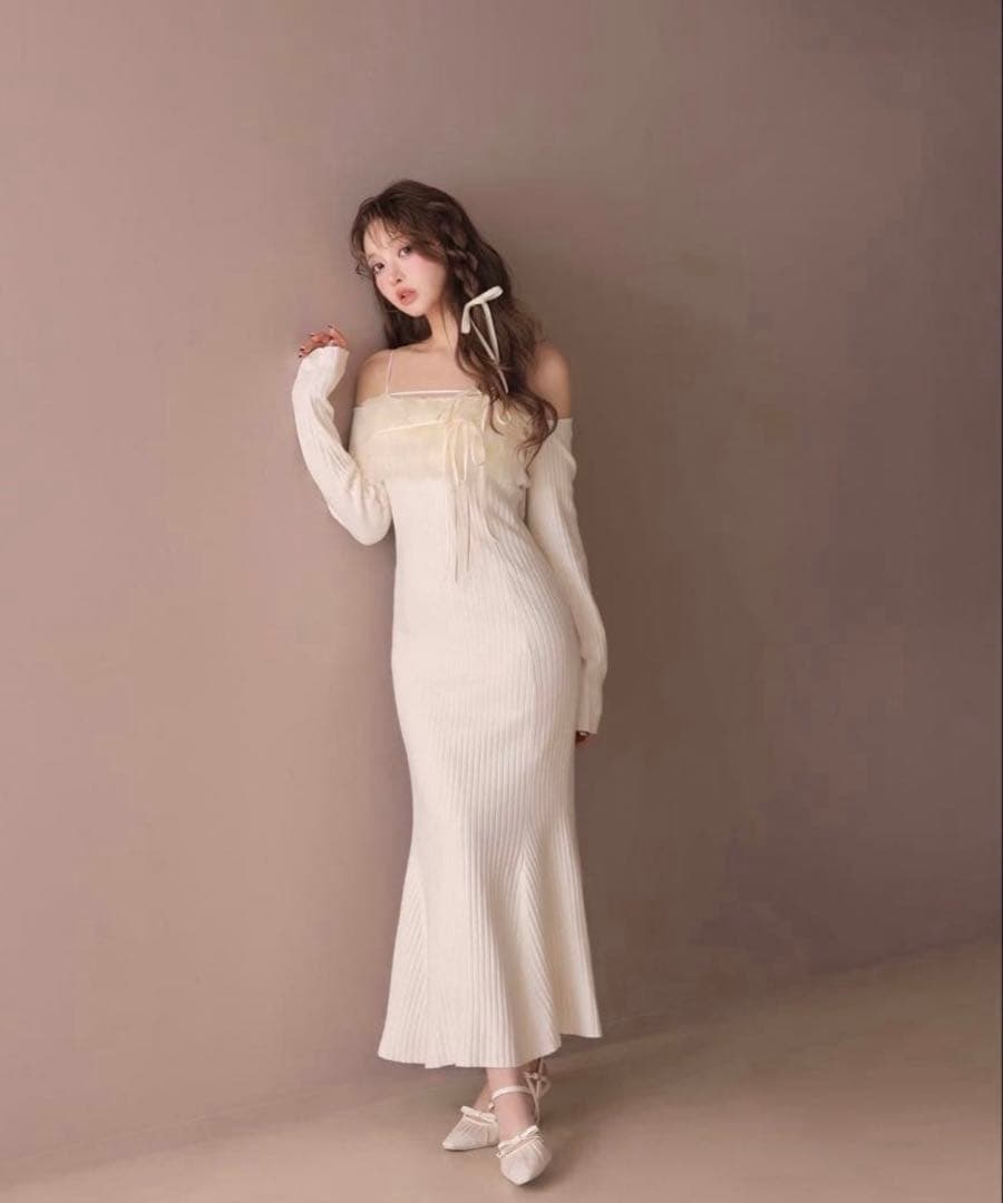 エムミーエメ　チュールフリルニットアンサンブルキャミワンピース 即日発送