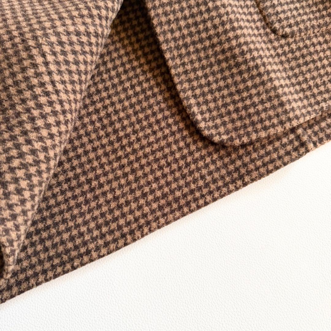 【トゥデイフル】千鳥格子 チェック柄 ウール混 テーラードジャケット36