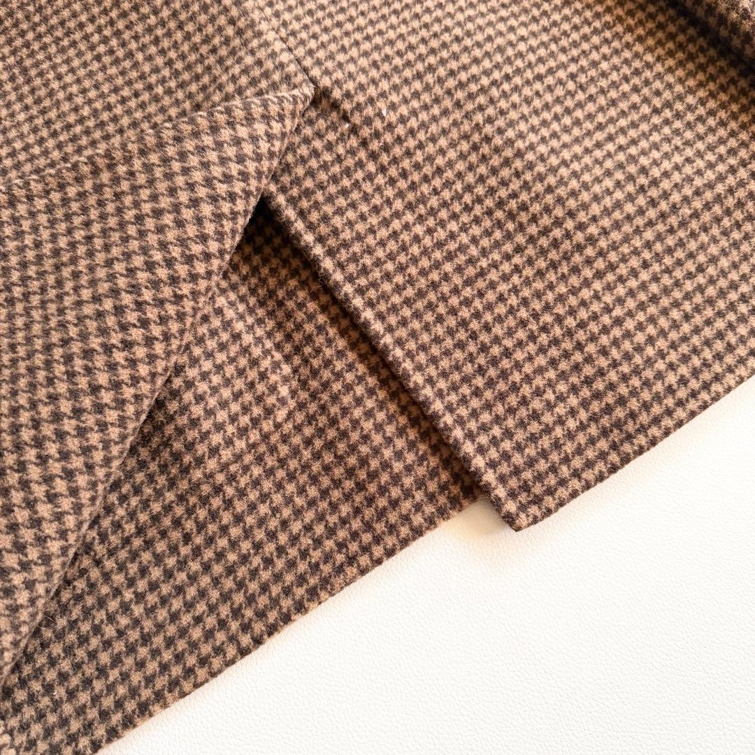 【トゥデイフル】千鳥格子 チェック柄 ウール混 テーラードジャケット36