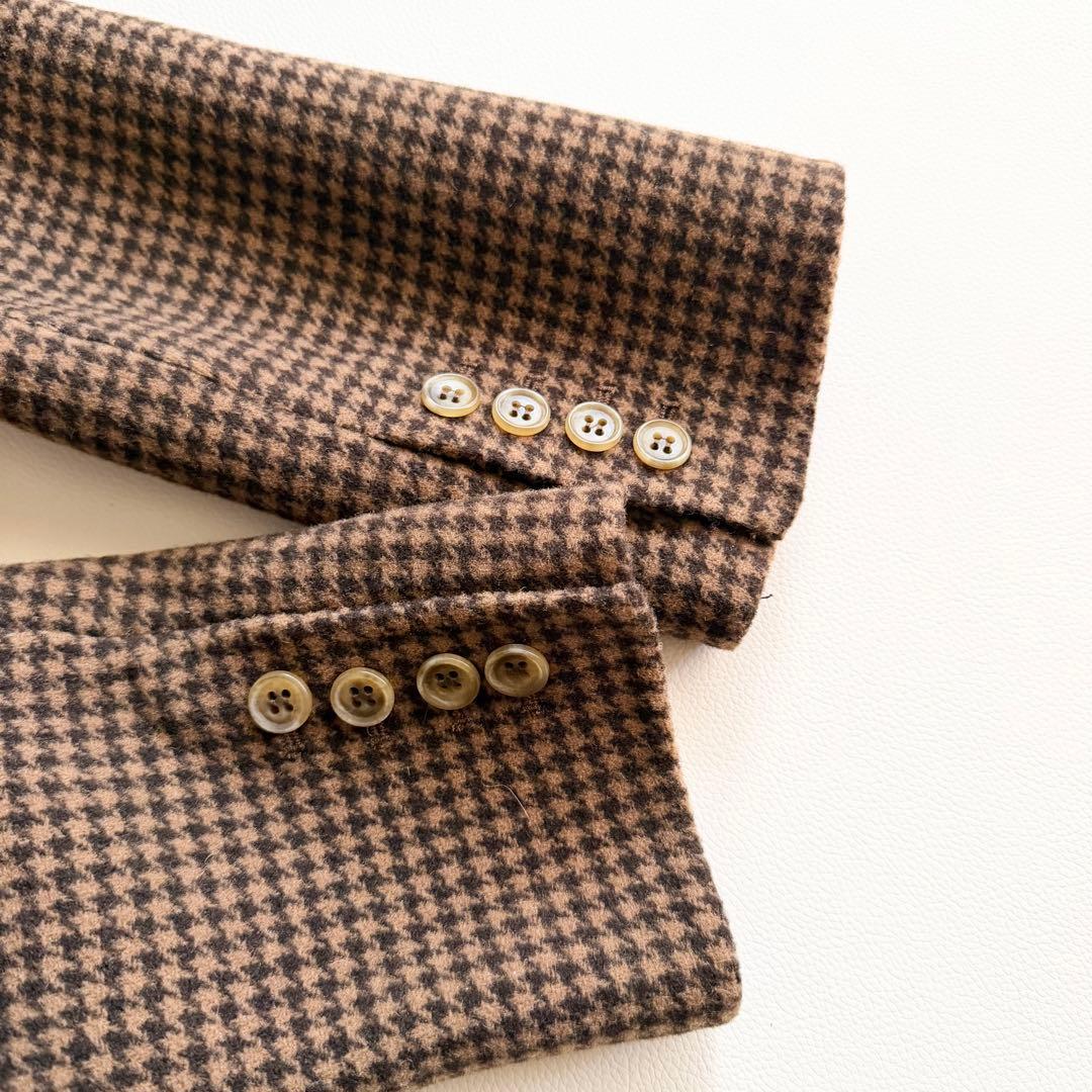 【トゥデイフル】千鳥格子 チェック柄 ウール混 テーラードジャケット36