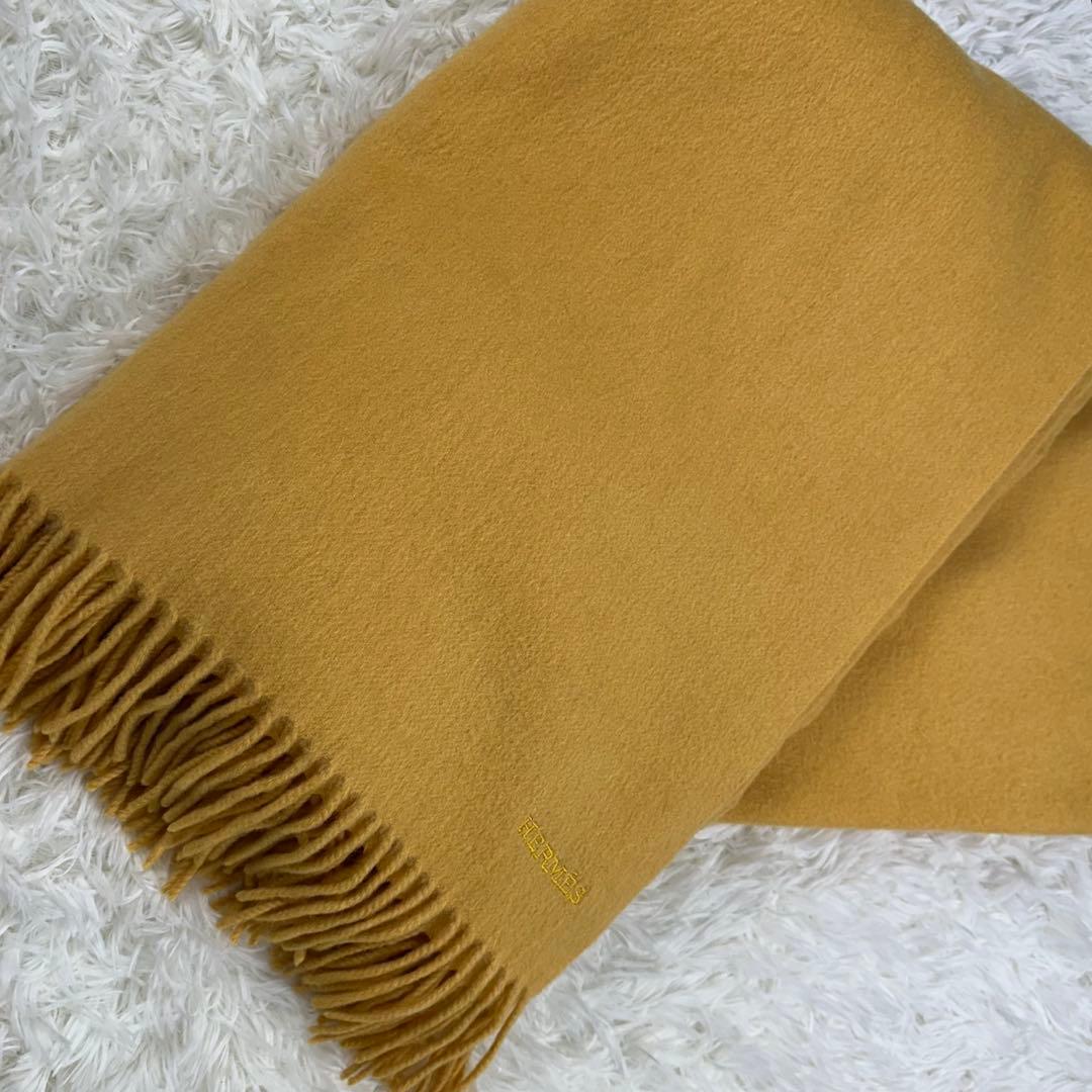 こゆび姫♡ 美品✨エルメス カシミヤ100% ショールマフラー 大判200