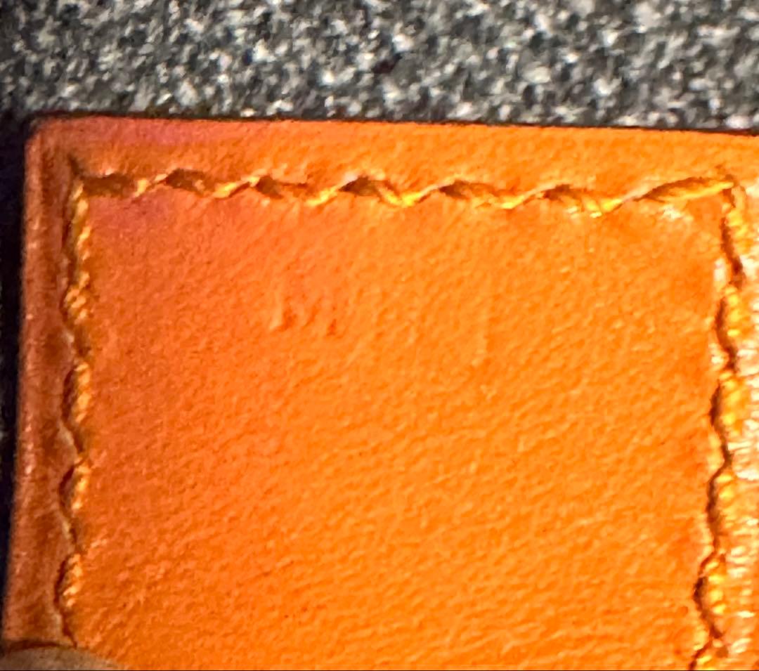 HERMES エルメス アルテミス オレンジ レザーバングル 難あり