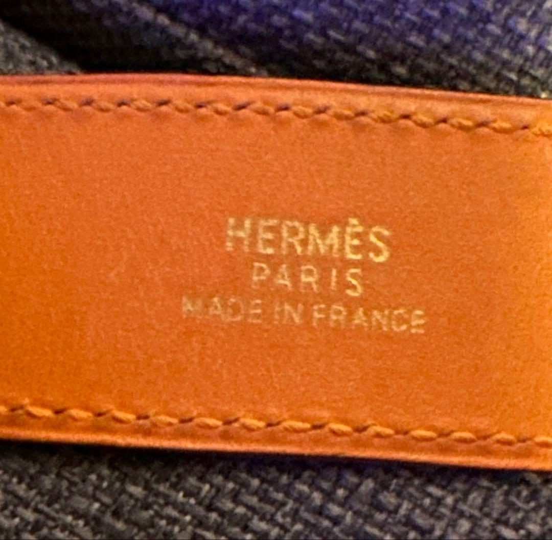 HERMES エルメス アルテミス オレンジ レザーバングル 難あり
