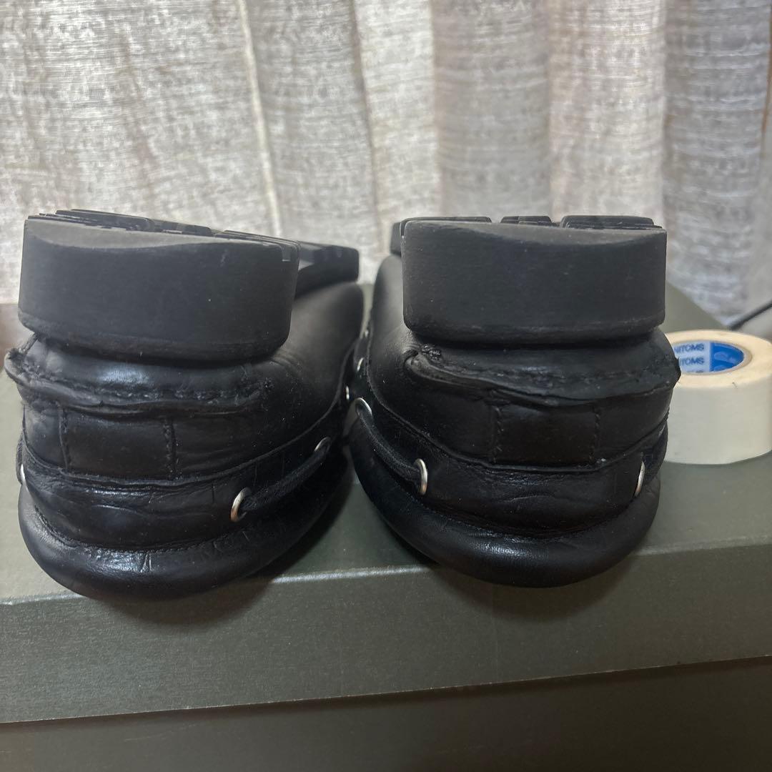 ティンバーランド 黒 レザー モカシン デッキシューズ