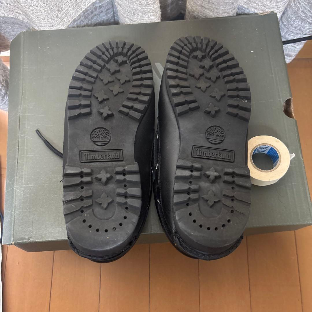 ティンバーランド 黒 レザー モカシン デッキシューズ