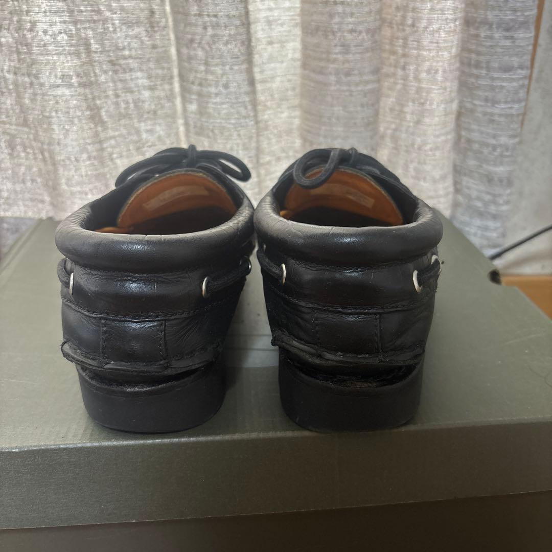 ティンバーランド 黒 レザー モカシン デッキシューズ