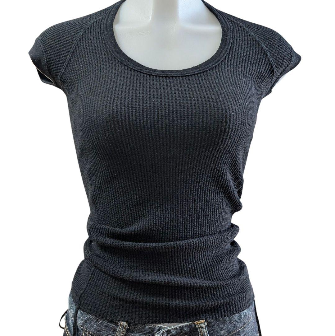 LGB 希少 ワッフル Ｔシャツ ブラック カットソー S