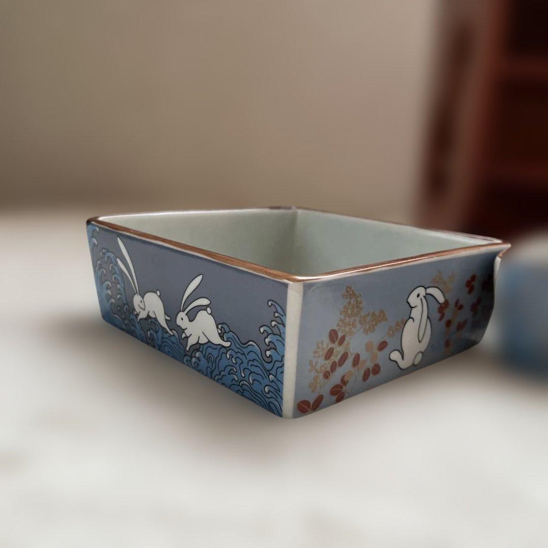 遊山箱 重箱 野弁当 花見弁当 うさぎ 瓢箪窓 月見弁当 陶器 木製 行楽弁当