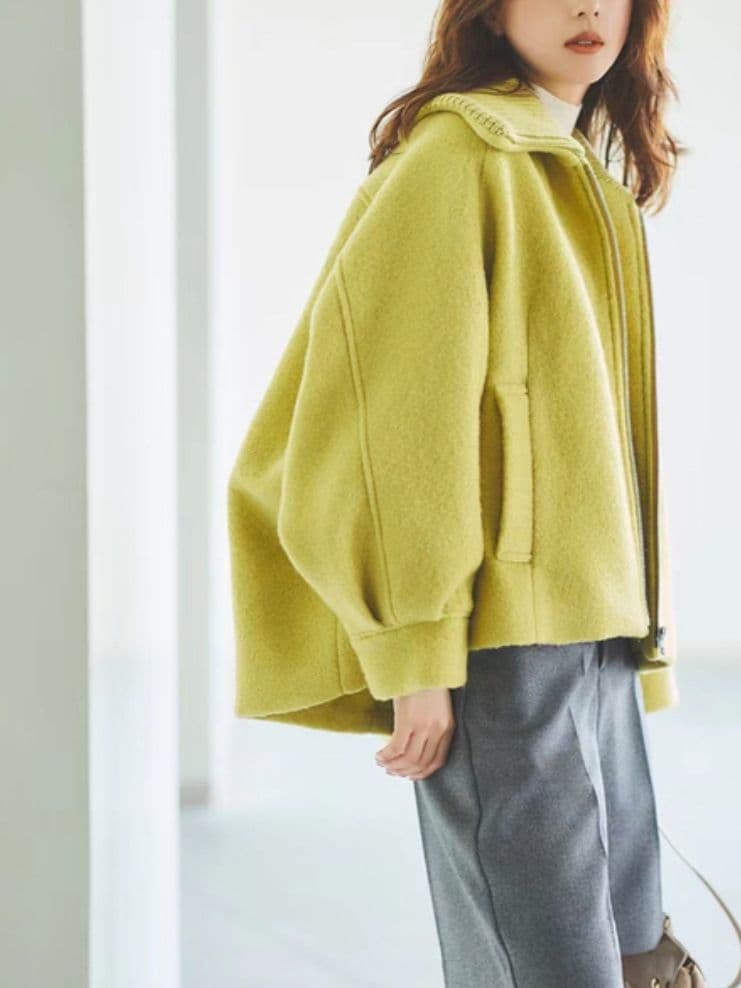 LOUNIEルーニィ ショート丈ボリュームコート