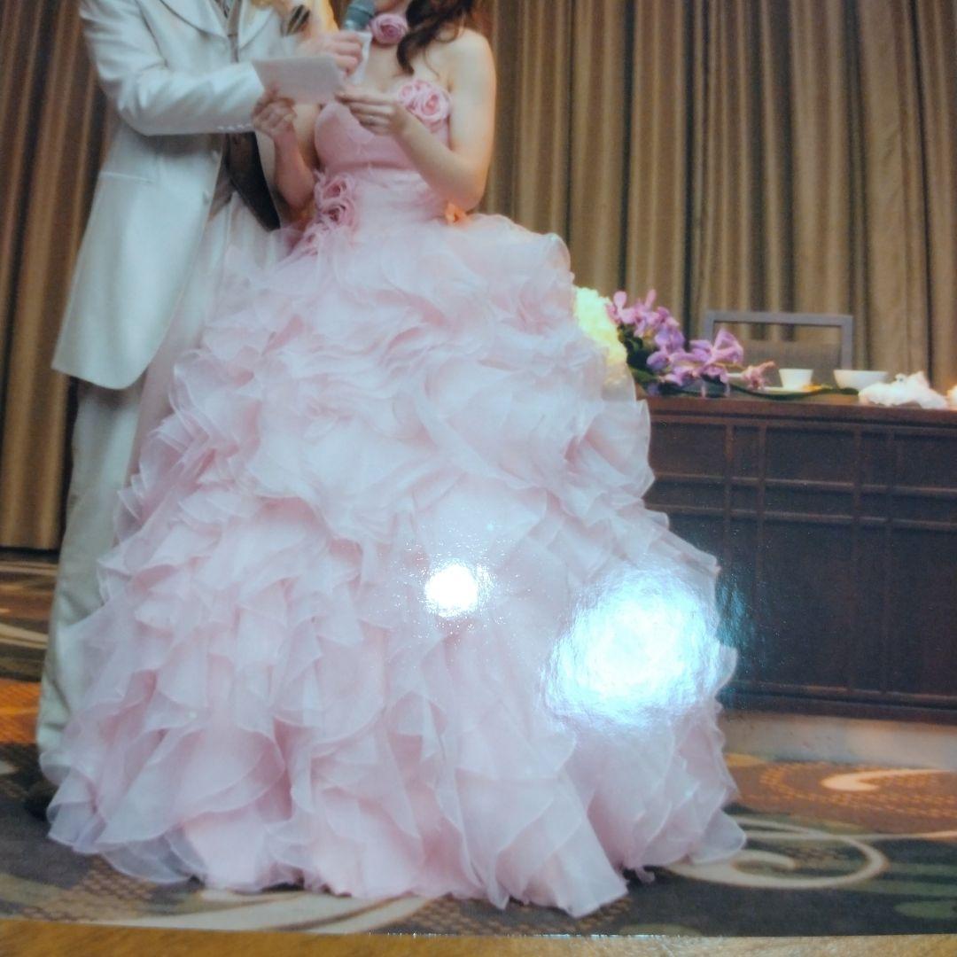 ウェディングドレス　カラードレス　ピンク　プリンセス