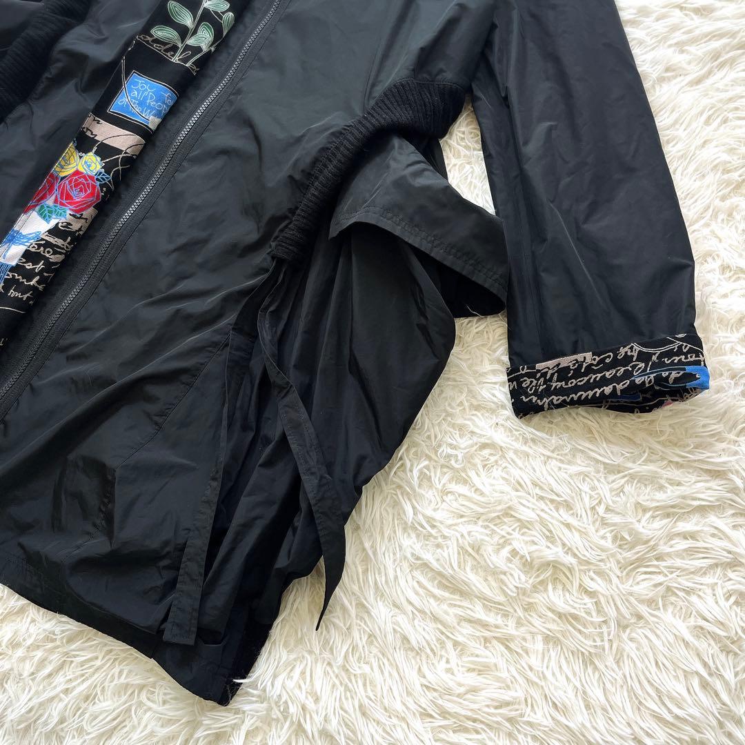 エイココンドウ フード ナイロンバルーンコート Aライン 異素材 ロング 42