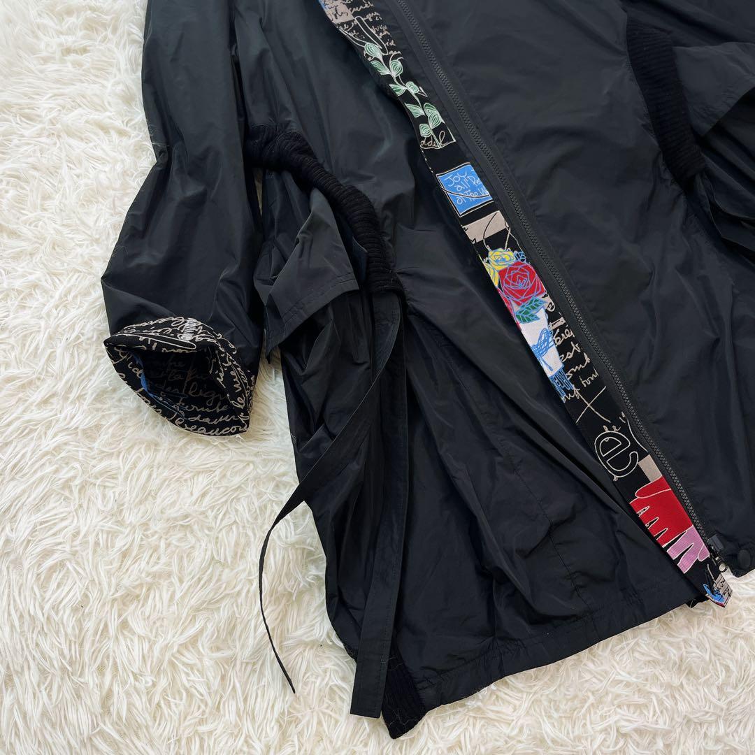 エイココンドウ フード ナイロンバルーンコート Aライン 異素材 ロング 42