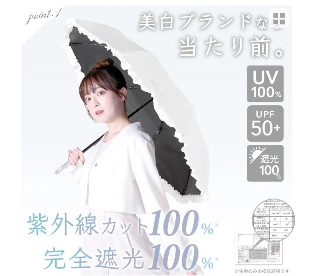 シロノサクラ　折りたたみ日傘雨傘兼用 アイスブルー　風鈴草