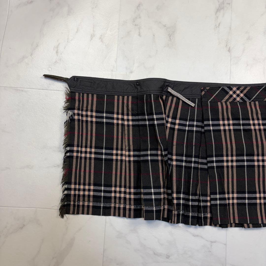 バーバリーブルーレーベル　ラップミニスカート　ノバチェック　36 ブラウン