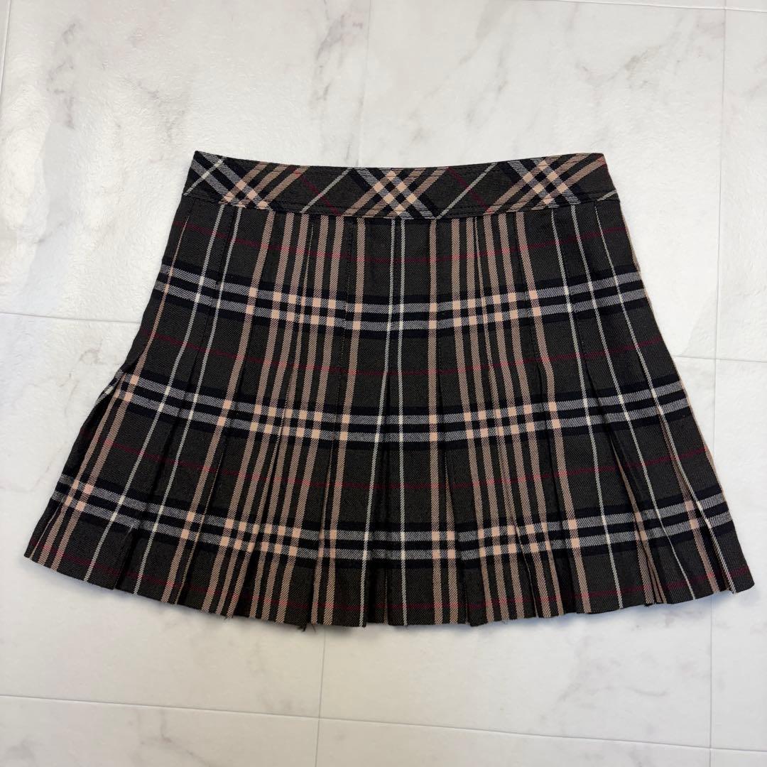 バーバリーブルーレーベル　ラップミニスカート　ノバチェック　36 ブラウン