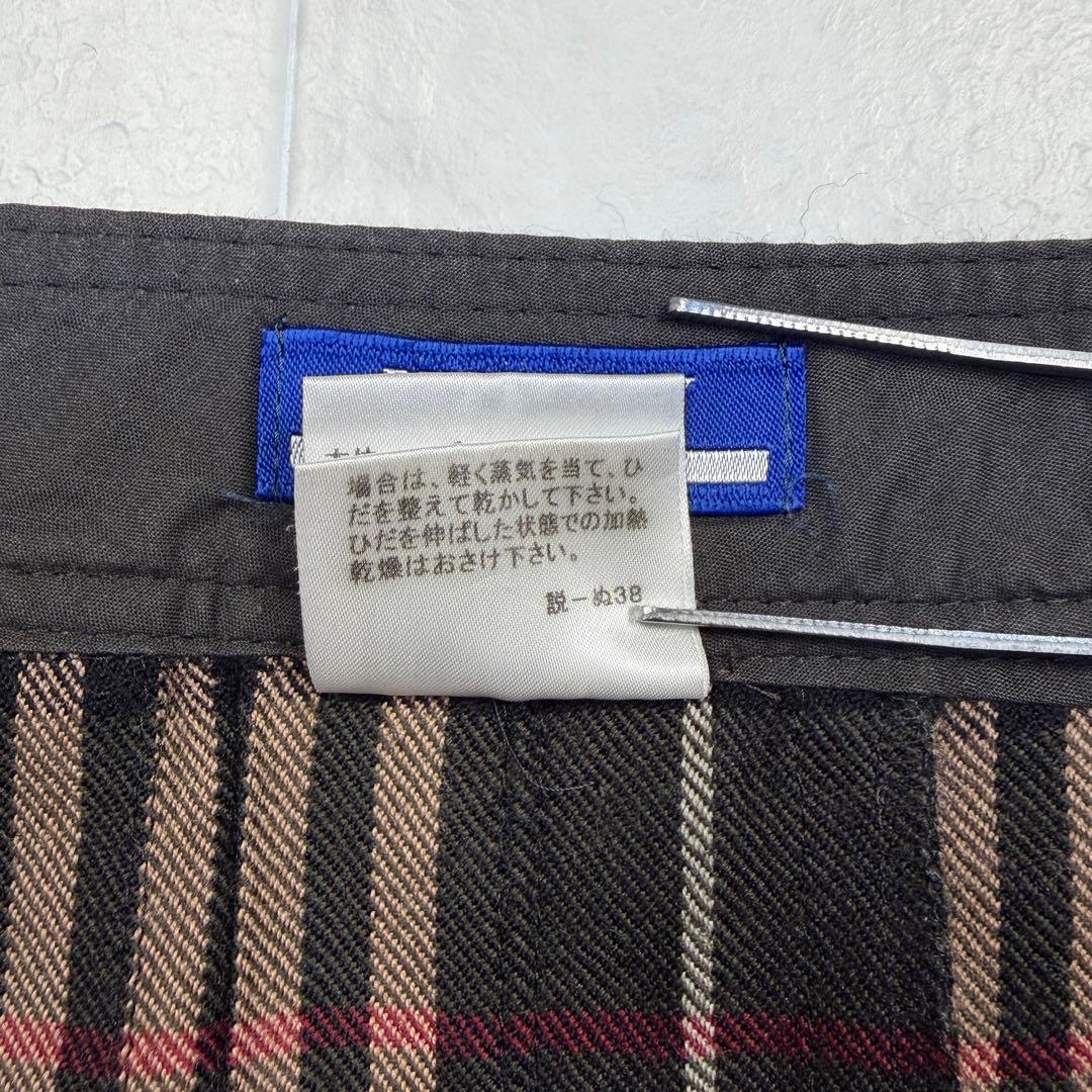 バーバリーブルーレーベル　ラップミニスカート　ノバチェック　36 ブラウン