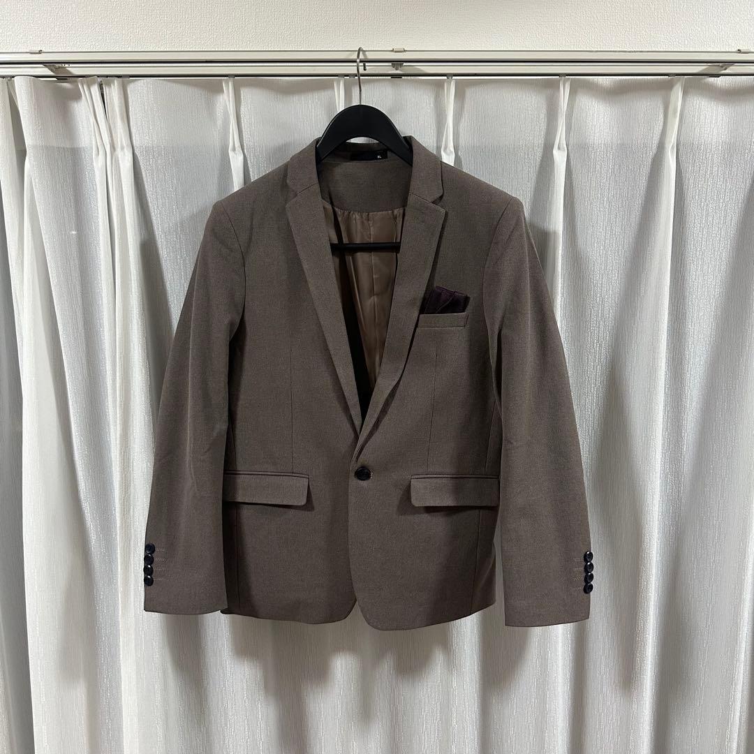 【前撮り・フォト用に】ブラウンスーツ上下＋ベスト＋ハンカチーフセット