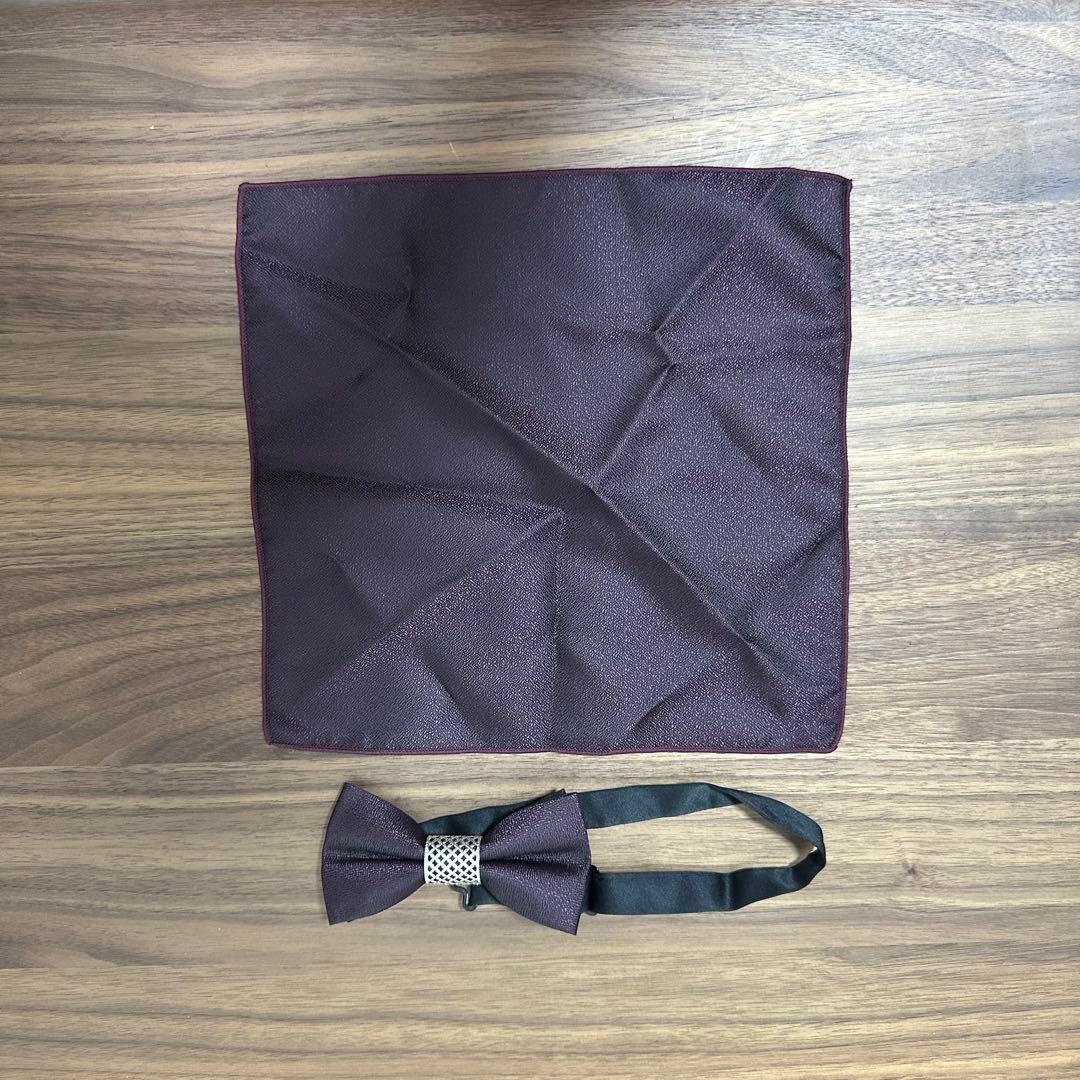 【前撮り・フォト用に】ブラウンスーツ上下＋ベスト＋ハンカチーフセット