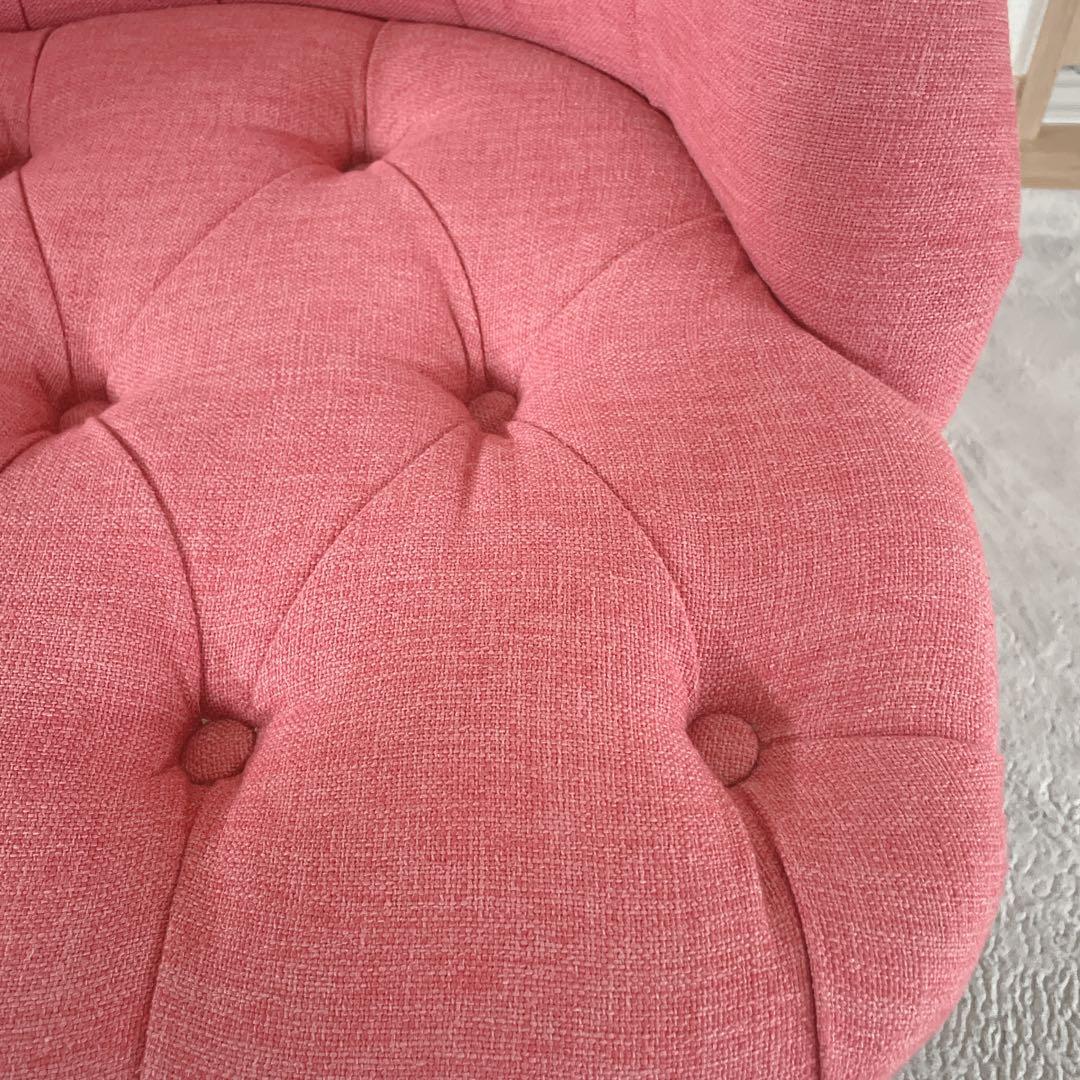 ラムズゲイトチェア 1人掛けソファ　リネン　ダスティピンク