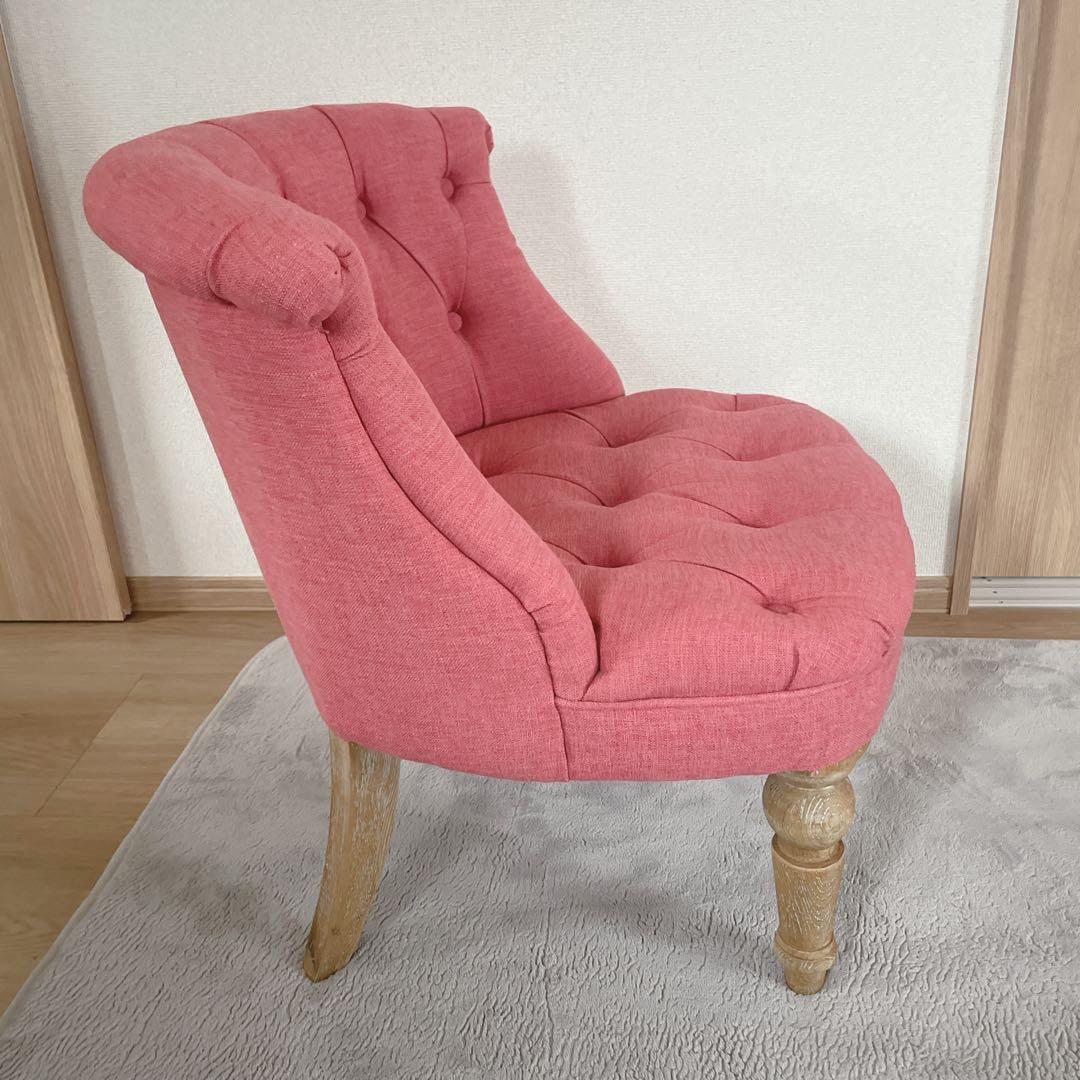 ラムズゲイトチェア 1人掛けソファ　リネン　ダスティピンク