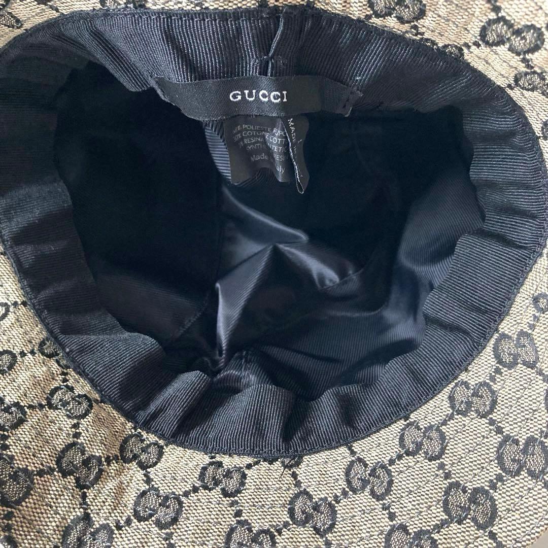 GUCCI グッチ　バケットハット　L キャンバス　赤　リボン　GGパターン