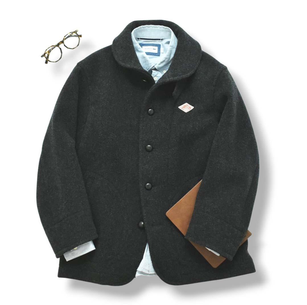 【美品】ダントン DANTON ウール パイル ラウンドカラー ジャケット 40