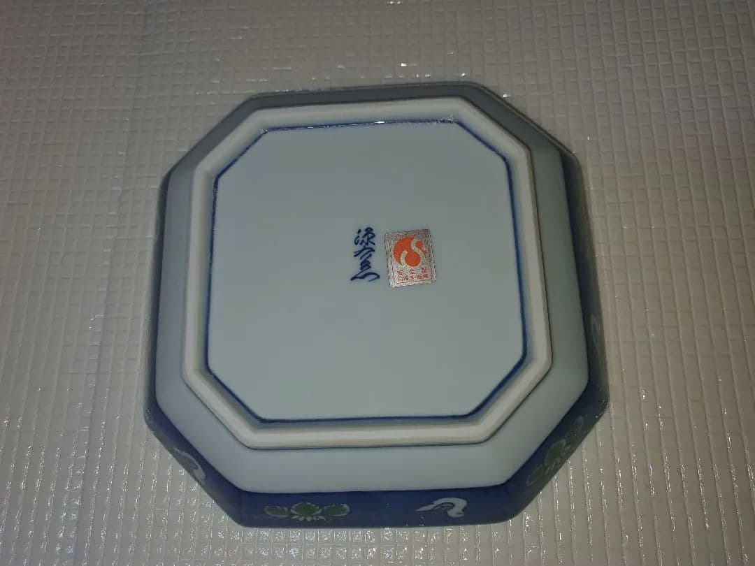 期間限定値引き！源右衛門　染錦水鳥図　方皿