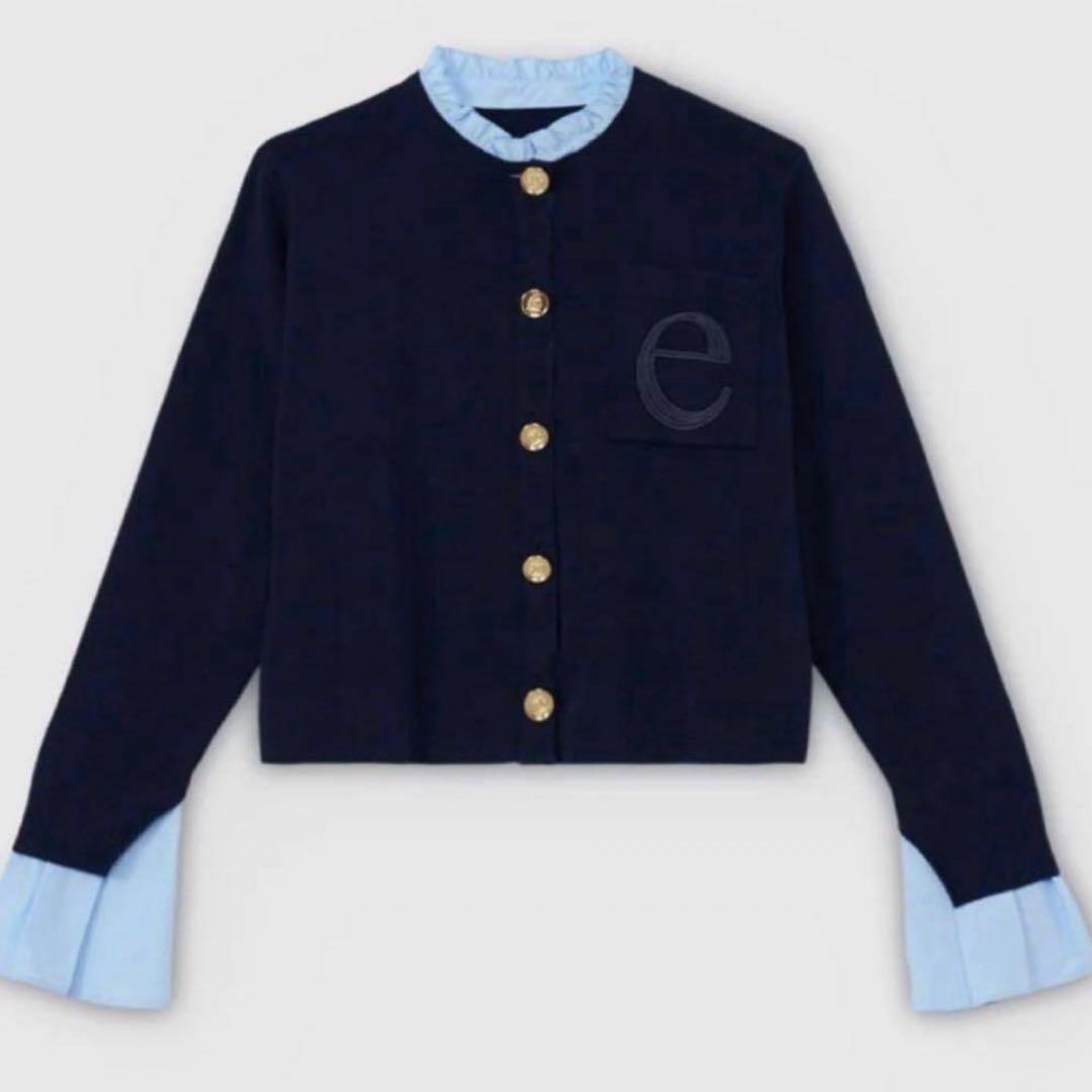 EIMY ISTOIRE ノーカラージャケット♡ネイビー