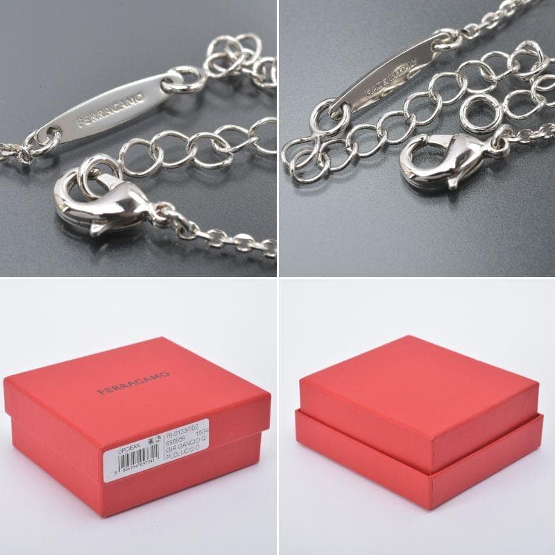 新品 Salvatore Ferragamo ガンチーニ ネックレス シルバー