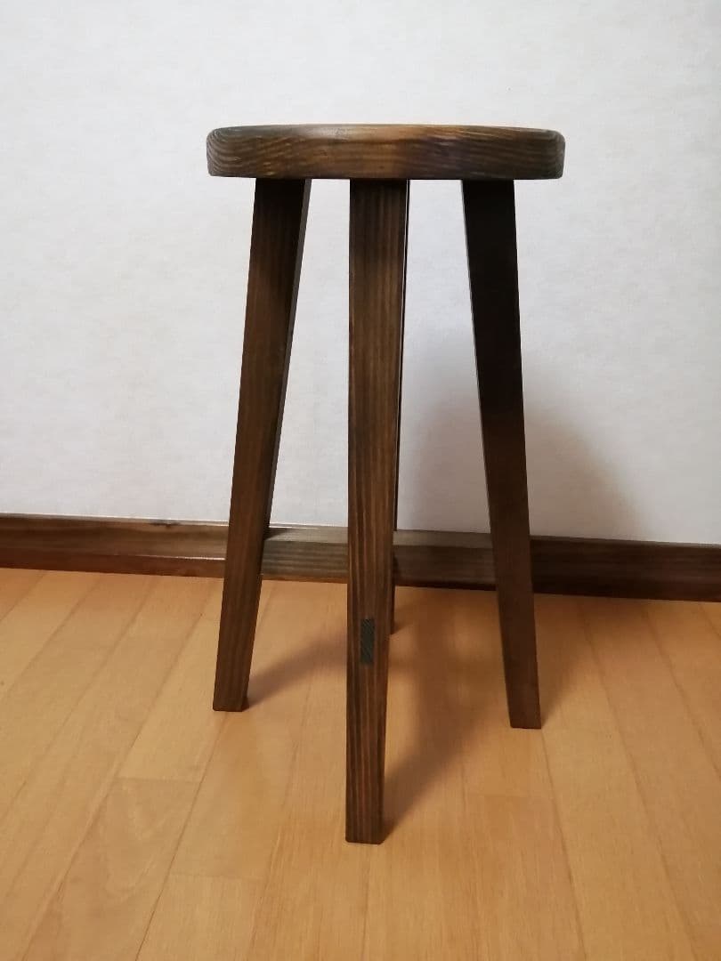 【ほぞ組】木製スツール　高さ70cm　丸椅子　stool 　花瓶台