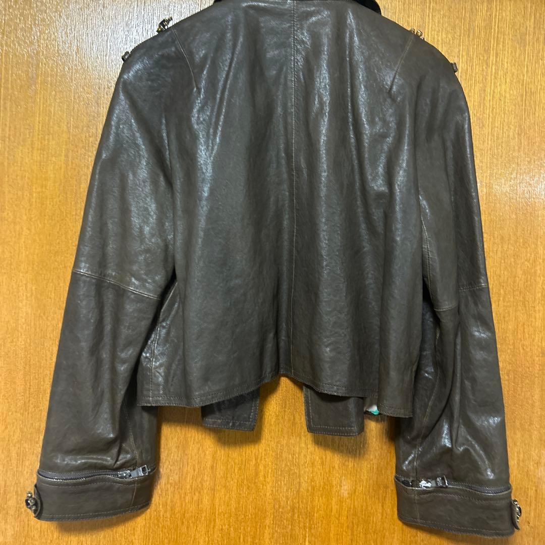 D&G レザーJK 花柄裏地　襟袖口取り外し可　最終値下げ　M 【売り切り価格】