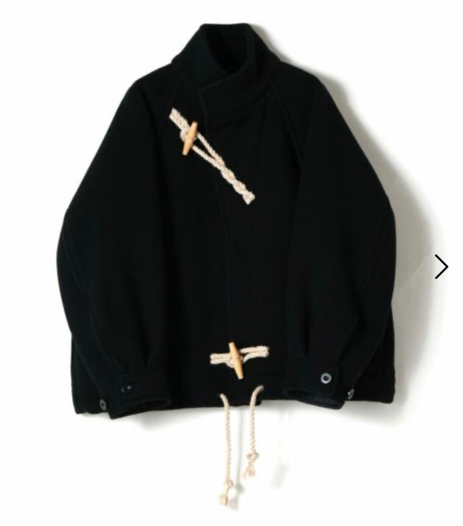 HYKEDOUBLE FACE DUFFEL JACKET ブラック サイズ1