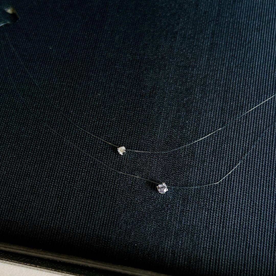 4℃ Pt850 タンザナイト ダイヤモンドネックレス∗*゜