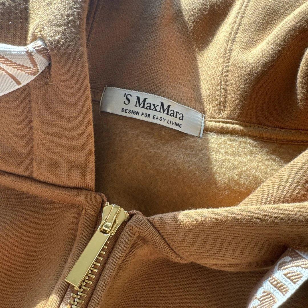 新品未使用　S MaxMara裏起毛ロングパーカー／ハニーベージュ／S