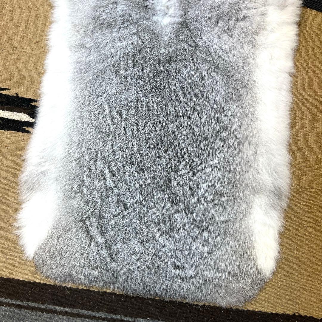 極上特大　ラビット尻あて　座布団　ウサギ毛皮敷物　キャンプ　登山　スキー　チェア