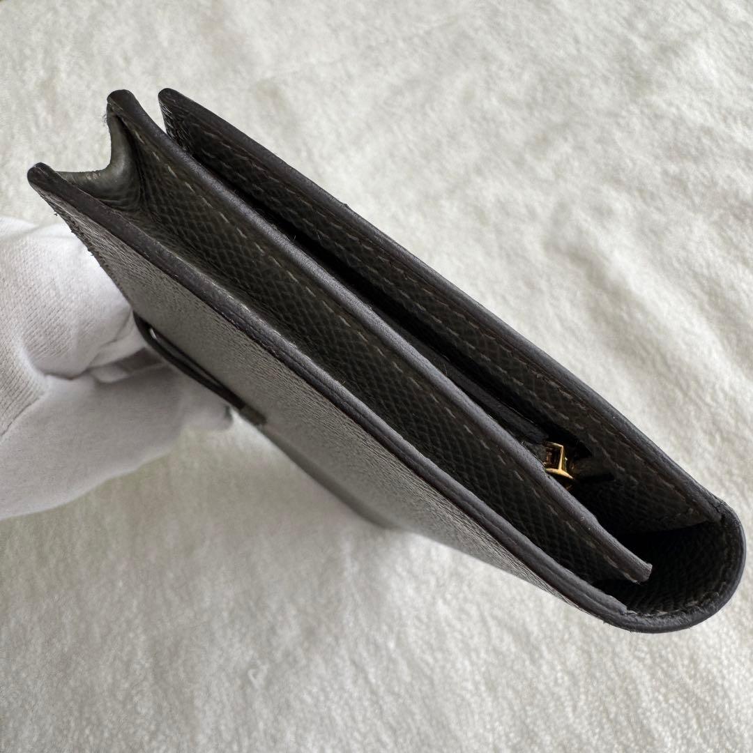 エルメス　長財布　ベアンスフレ　グレー