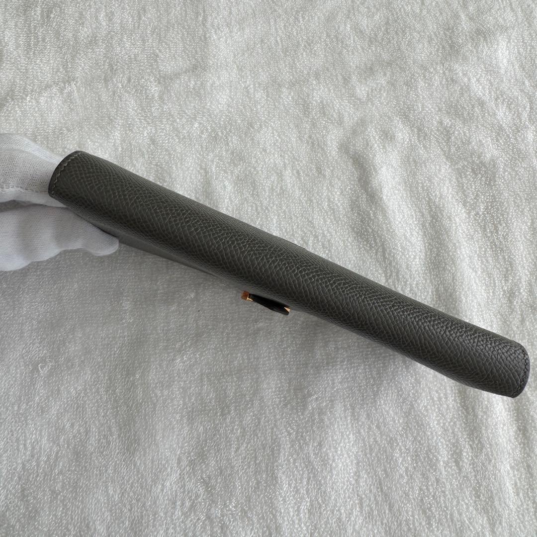 エルメス　長財布　ベアンスフレ　グレー