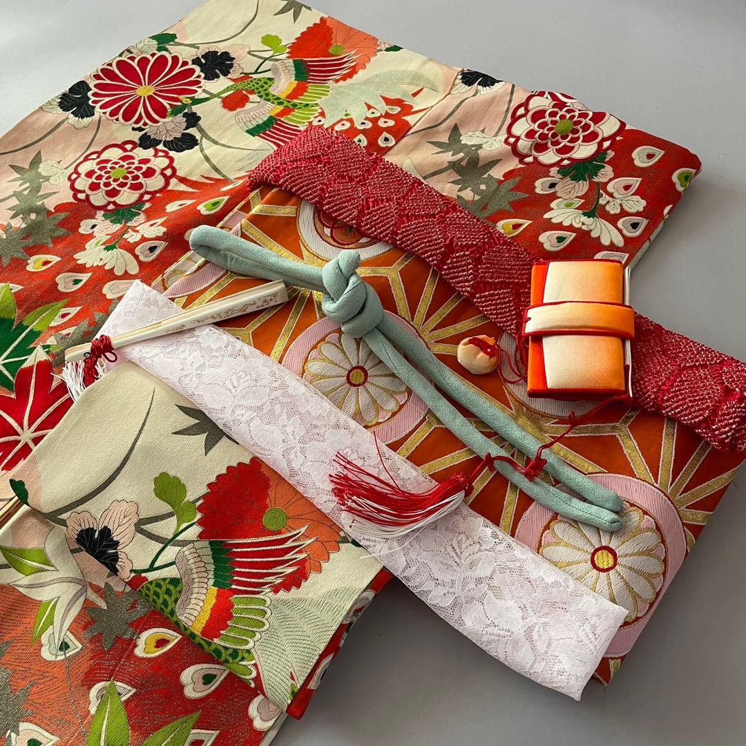 七五三　7歳　アンティークお着物セット