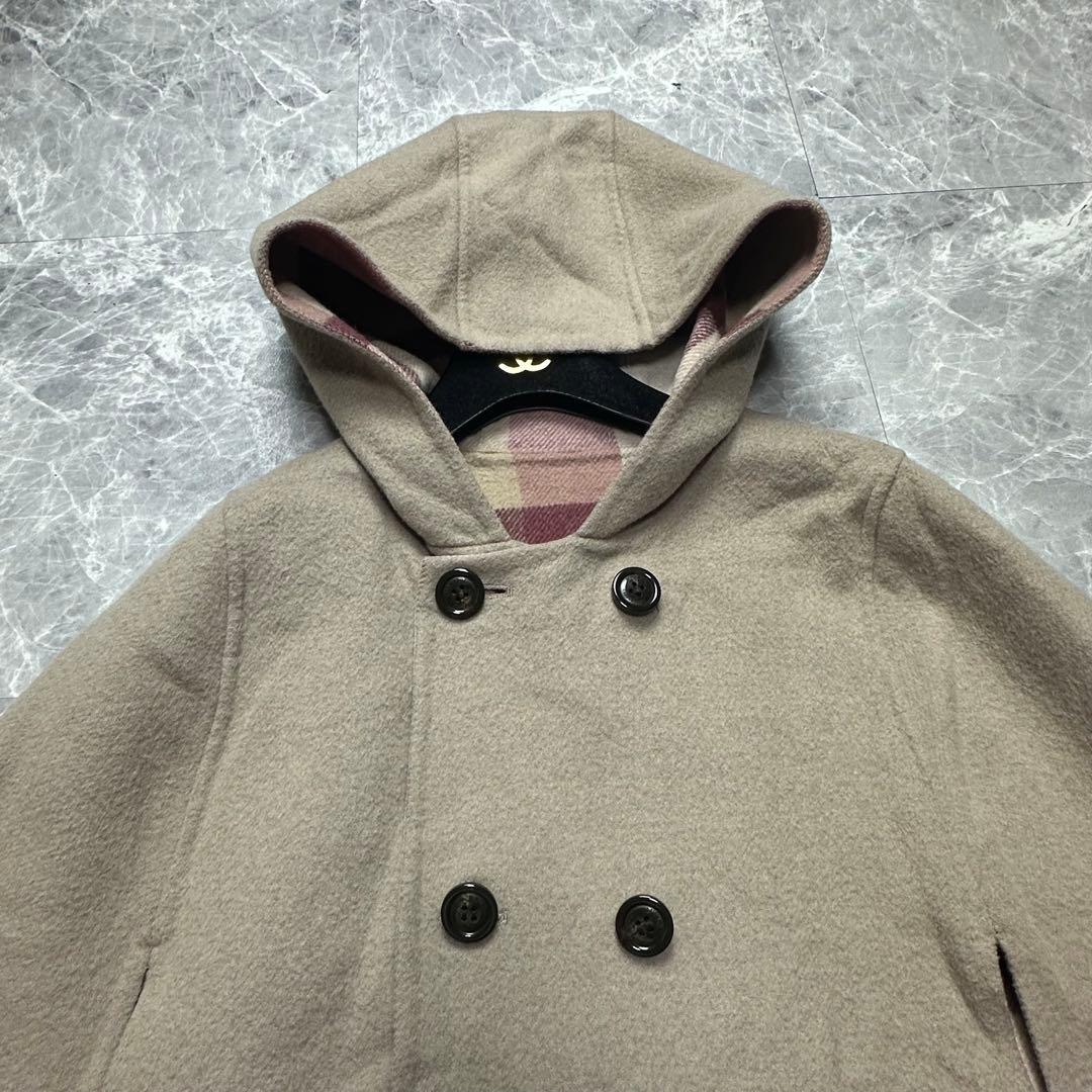 ブルーレーベルクレストブリッジ♡ 両面 リバーシブル ケープコート メガチェック