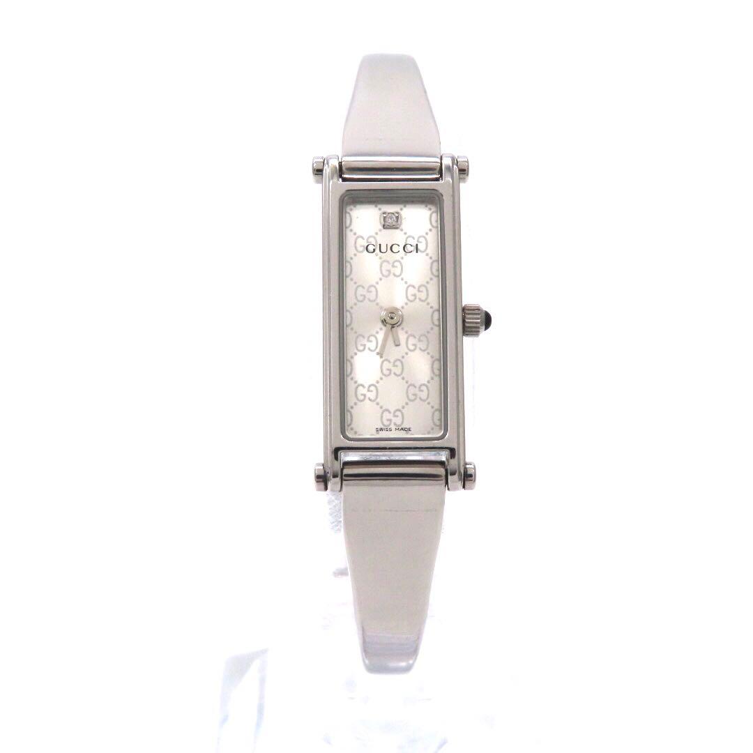 ☆極美品 \"1500L GUCCI グッチ 時計 ダイヤ シルバー バングル
