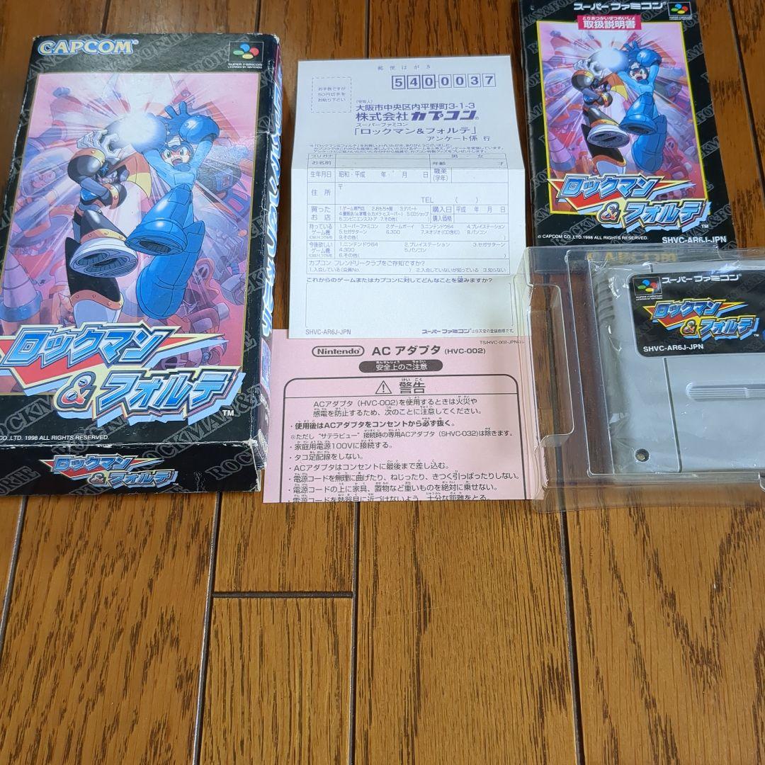 【完品】ロックマン&フォルテ　スーパーファミコン　SFC　箱説ハガキ付　カプコン
