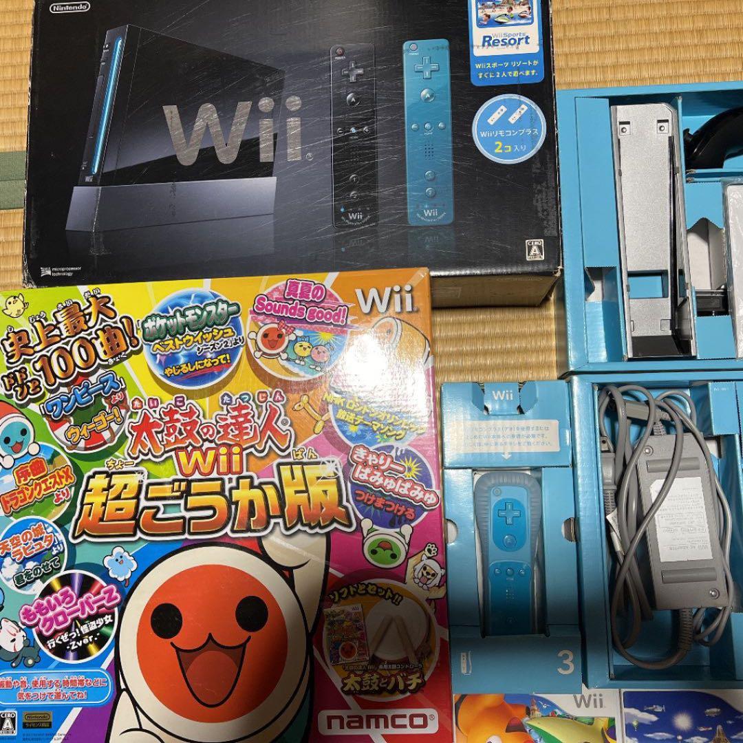 ニンテンドーWii ウィー本体ソフトセット　太鼓の達人、ドラクエ、ポケパーク2他