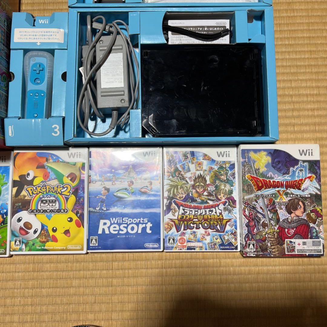 ニンテンドーWii ウィー本体ソフトセット　太鼓の達人、ドラクエ、ポケパーク2他