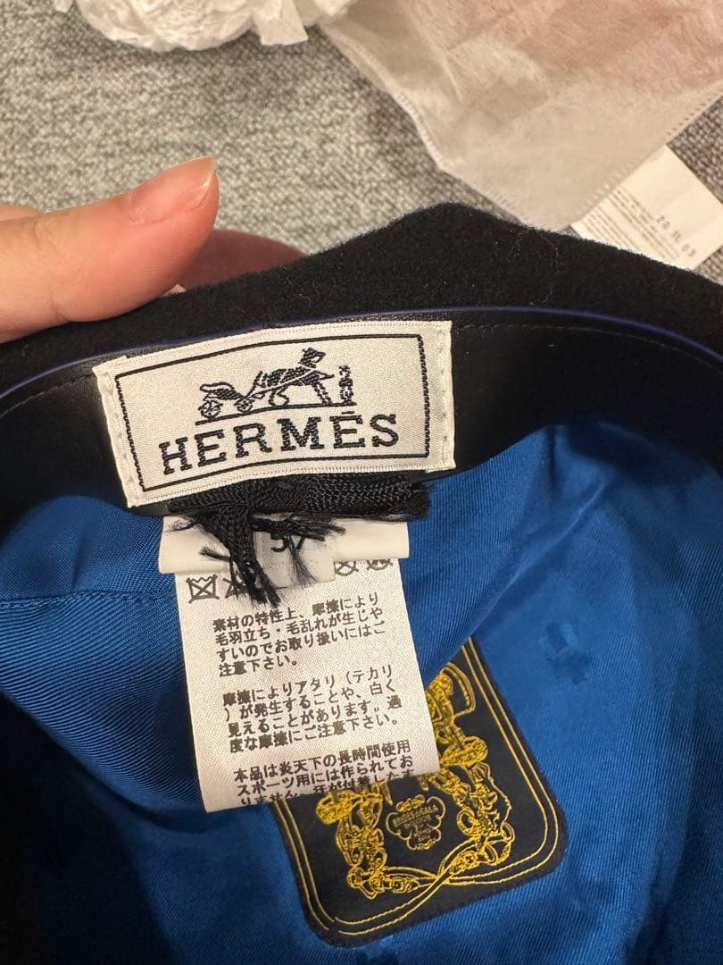 超極美品HERMES ベレー帽　ウール 57サイズ