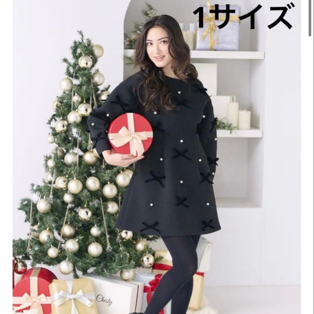 チェスティ　Ayano×Chesty ベロアリボンパールワンピース