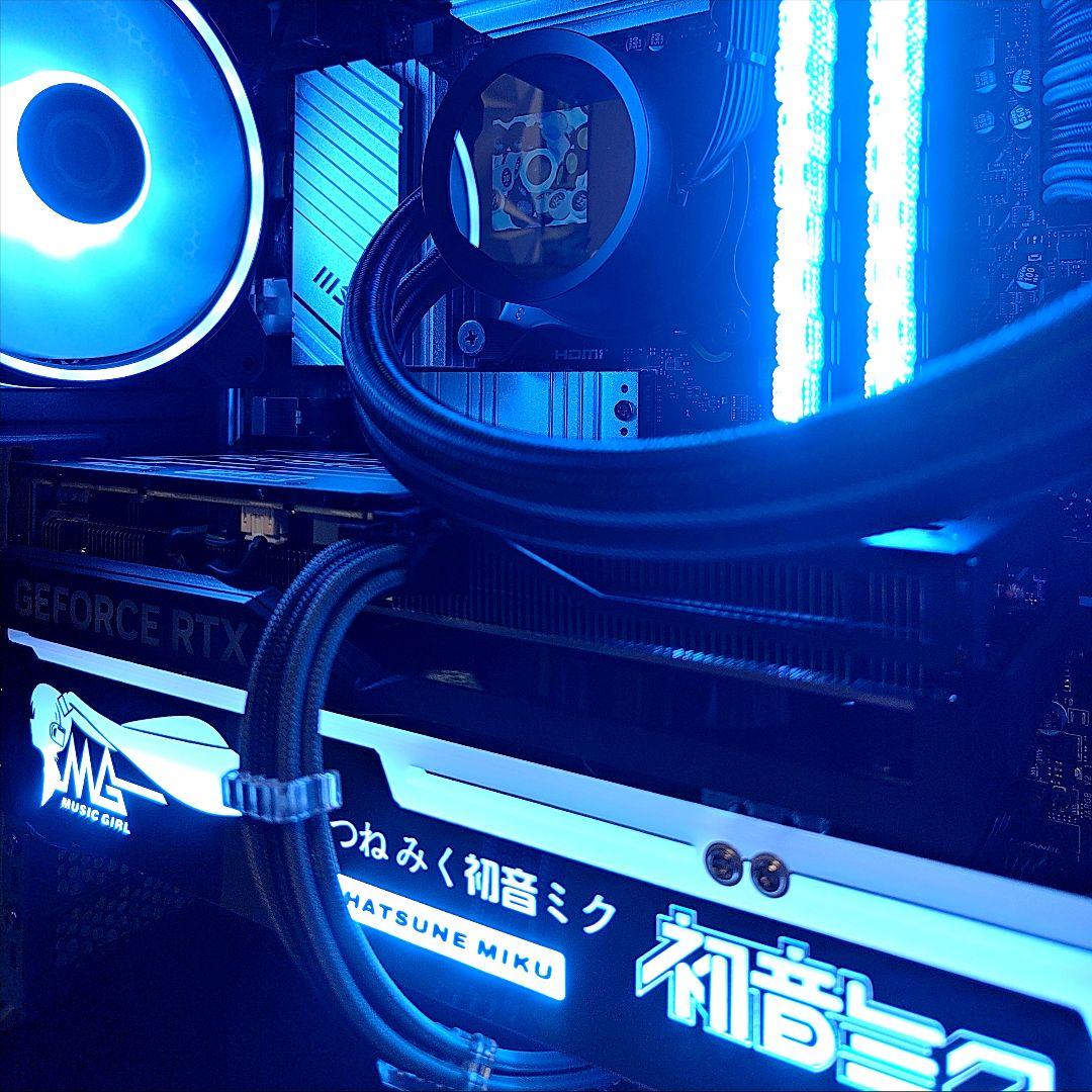 ✨光る ゲーミングPC✨デスクトップ／ブラック 黒／Windows11／水冷