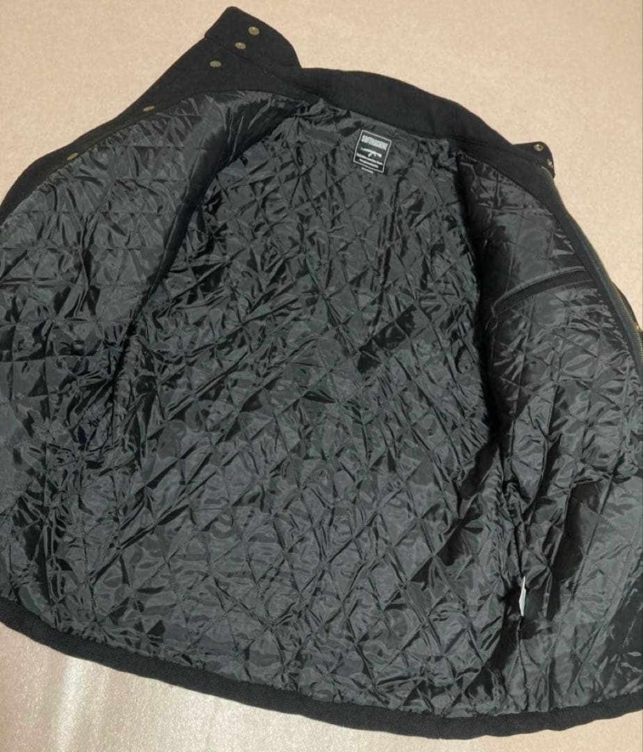 美品SOFT MACHINE ソフトマシーン スタンドカラー ウールコート 刺繍